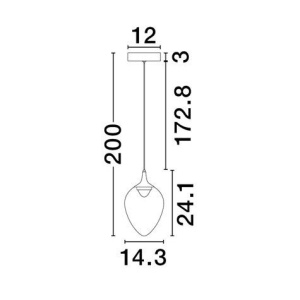 Pendul LED modern, Metal, Sticla, Champaign, Nali 168479 universul-luminii.ro