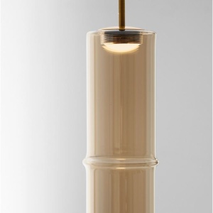 Pendul LED modern, Metal, Sticla, Cognac, SANO 245309 universul-luminii.ro