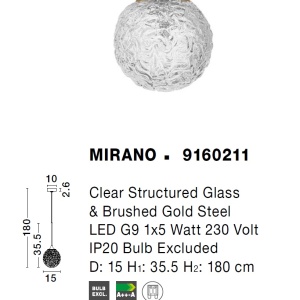 Pendul modern design deosebit MIRANO, 15cm - Img 2