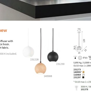 Pendul modern design minimalist MR JACK SP1 SMALL NERO 231259 IDL - Img 2