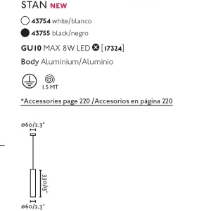 Pendul modern design minimalist STAN alb - Img 3