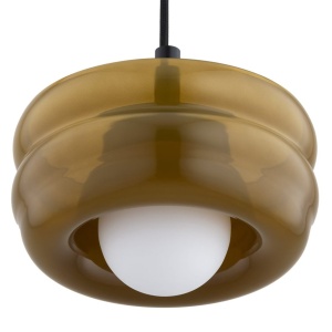Pendul modern, Living, Hol, Scara, Sticla, Chihlimbar, TEVO 169059 universul-luminii.ro