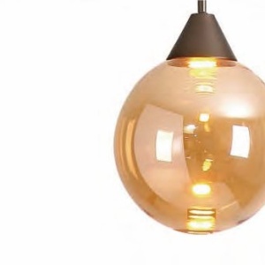 Pendul Opus Lux, Sticla Amber si Metal Bronz, LED CCT - Img 5