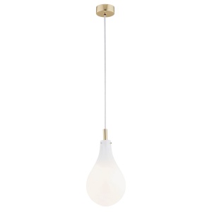 Pendul sticla design decorativ OAKLAND alb/auriu