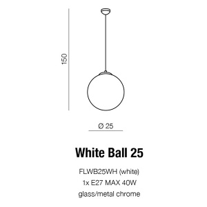 Pendul stil modern 25cm Ball alb 183159 universul-luminii.ro
