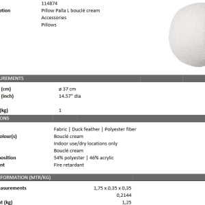 Perna decorativa LUX Palla L boucle crem 114874 HZ - Img 4