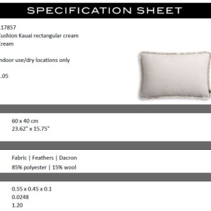 Perna design lux Kauai crem rectangular 60x40cm - Img 3