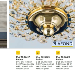 Plafoniera cristal Asfour design elegant lux PLAFOND D-35cm alama 234839 universul-luminii.ro