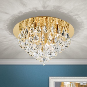 Plafoniera cristal K9 design elegant CELESTE D-45 aurie 156509 universul-luminii.ro