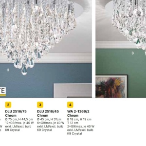 Plafoniera cristal K9 design elegant CELESTE D-45 crom 234749 universul-luminii.ro