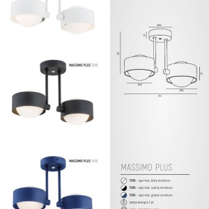 Plafoniera cu 2 spoturi design minimalist Massimo plus negru 115829 universul-luminii.ro