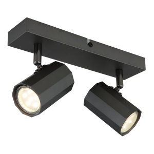 Plafoniera cu 2 Spoturi directionabile metal negru JAMES