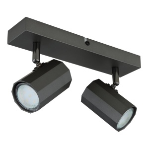 Plafoniera cu 2 Spoturi directionabile metal negru JAMES 249059 universul-luminii.ro