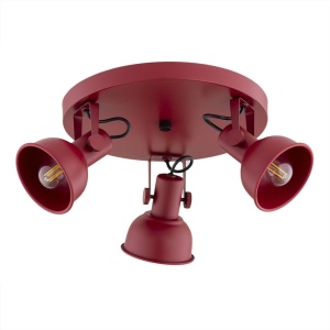 Plafoniera cu 3 spoturi directionabile design modern Lenora rosu 124969 universul-luminii.ro