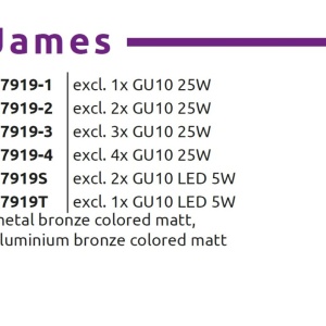 Plafoniera cu 3 Spoturi directionabile JAMES bronz 240079 universul-luminii.ro