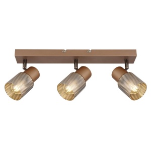 Plafoniera cu 3 Spoturi directionabile metal cafea SATELLA 249719 universul-luminii.ro