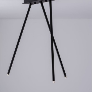 Plafoniera cu 3 Spoturi LED reglabile design tubular STILVI negru, H-65cm 237849 universul-luminii.ro