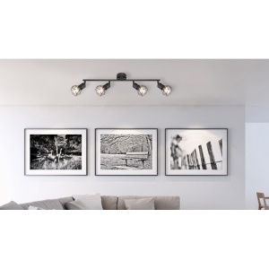 Plafoniera cu 4 spoturi design industrial XARA I negru 114119 universul-luminii.ro