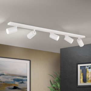 Plafoniera cu 5 Spoturi stil minimalist modern SEAN alba 156979 universul-luminii.ro
