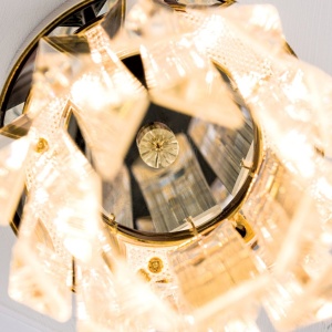 Plafoniera cu cristal K9 design elegant PRISM aurie 234679 universul-luminii.ro