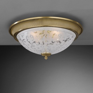 Plafoniera design clasic din alama si sticla diametru 50cm, 6202 102269 universul-luminii.ro