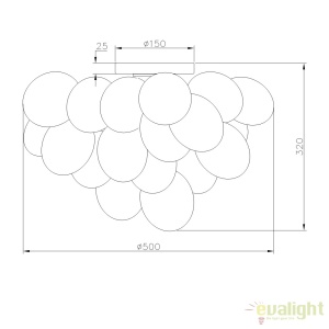 Plafoniera design modern Balbo fumurie MOD112CL-08N 173959 universul-luminii.ro
