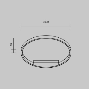 Plafoniera design modern LED Rim 60cm negru 594979 universul-luminii.ro
