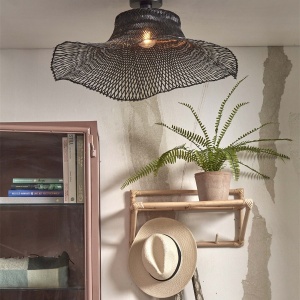 Plafoniera din bambus Ibiza L 65cm, negru 224439 universul-luminii.ro