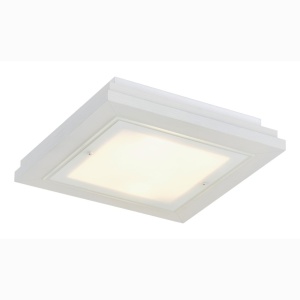 Plafoniera din lemn si sticla TABOR 32x32cm, alb crem