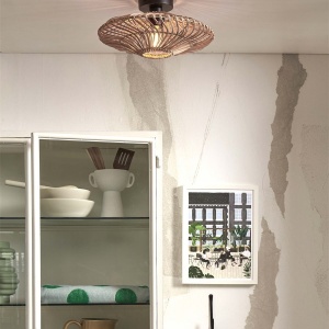 Plafoniera eco din ratan Zanzibar flat 40cm S, nat 213819 universul-luminii.ro