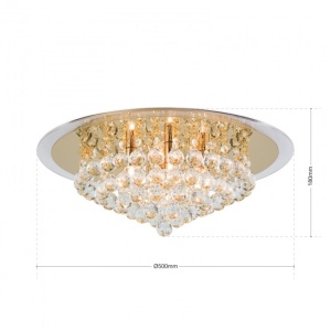 Plafoniera eleganta cristal K9 diam. 50cm Gloria DLU 2378/6/50 gold OR 179089 universul-luminii.ro