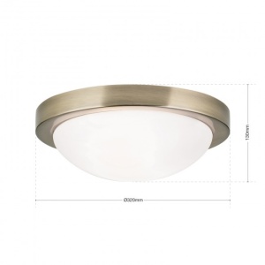 Plafoniera iluminat baie, protectie IP44, diametru 32cm, Fato antique brass 197669 universul-luminii.ro