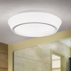 Plafoniera iluminat baie, protectie IP44, diametru 38cm Tena DL 7-590/38 chrom/opal OR