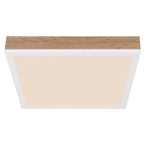Plafoniera LED aluminiu alb, MDF aspect de lemn DORO 30x30cm 590629 universul-luminii.ro