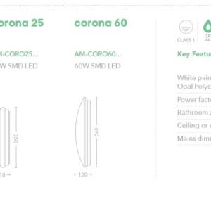 Plafoniera LED baie IP44 Corona 12w 4000k 211399 universul-luminii.ro