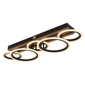 Plafoniera LED CCT BLEVINS riflaj MDF cu efect de lemn 620029 universul-luminii.ro