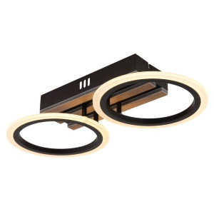 Plafoniera LED CCT BLEVINS riflaj MDF cu efect de lemn 620059 universul-luminii.ro