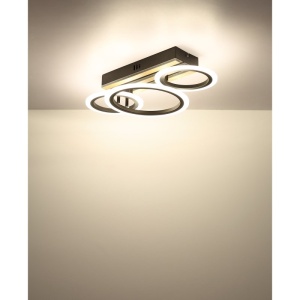 Plafoniera LED CCT BLEVINS riflaj MDF cu efect de lemn 620089 universul-luminii.ro