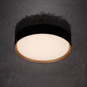 Plafoniera LED CCT cu protectie IP44 Binary Pro 24W, negru/ auriu - Img 2