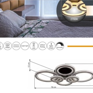 Plafoniera LED CCT cu telecomanda KORA 250089 universul-luminii.ro