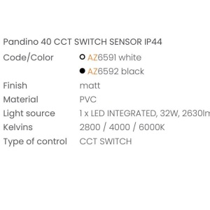Plafoniera LED CCT, Protectie IP44, Senzor de miscare, PANDINO 40cm negru - Img 2