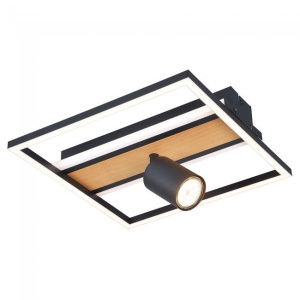 Plafoniera LED, Design Geometric, Lemn, 1xGU10, KORDA - Img 2