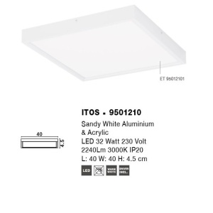 Plafoniera LED design minimal ITOS 40x40cm - Img 3