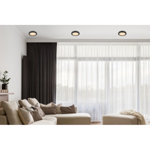 Plafoniera LED design modern, diametru 22cm, LASSE negru 12379-18B GL 97179 universul-luminii.ro