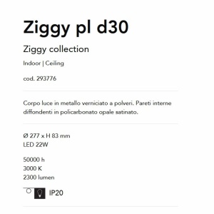Plafoniera LED design modern Ziggy pl d30 alba - Img 3