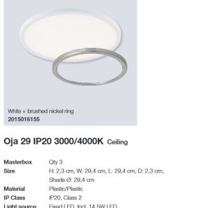 Plafoniera LED design silm Oja 29 alb 3000-4000K 2015016101 NL 195069 universul-luminii.ro