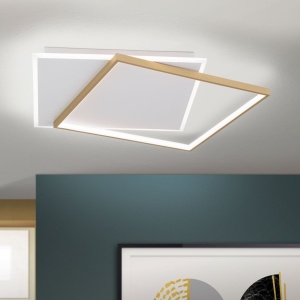 Plafoniera LED design slim EMANUEL auriu/alb - Img 1