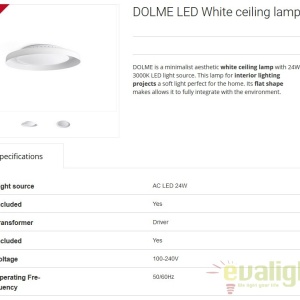 Plafoniera LED design ultramodern minimalist DOLME White 64097 176259 universul-luminii.ro
