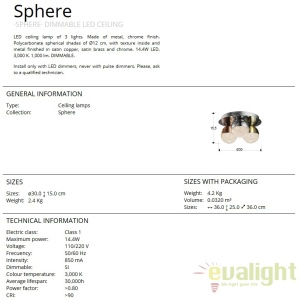 Plafoniera LED dimabila design modern 30 Sphere SV-794025 68789 universul-luminii.ro