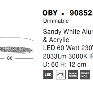 Plafoniera LED dimabila design modern Oby alb 45cm 115539 universul-luminii.ro